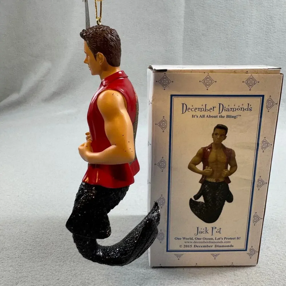 December Diamonds Jack Pot Merman Ornament 2015 Retired w Box 7